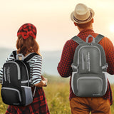 ZOMAKE Lightweight Packable Backpack, 35L Light Foldable Hiking Backpacks Water Resistant Collapsible Daypack for Travel(Black)