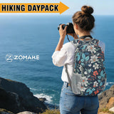 ZOMAKE Lightweight Packable Backpack,Foldable Backpacks Small Daypack for Hiking Water Resistant Day Bag for Travel(Navy blue,Floral pattern)