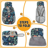 ZOMAKE Lightweight Packable Backpack,Foldable Backpacks Small Daypack for Hiking Water Resistant Day Bag for Travel(Navy blue,Floral pattern)