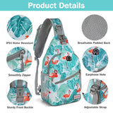 ZOMAKE Sling Bag,Small Crossbody Sling Backpack,Water Resistant Shoulder Daypack for Travel,Anti Thief Chest Bag for Hiking(Flamingo Blue)