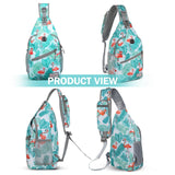 ZOMAKE Sling Bag,Small Crossbody Sling Backpack,Water Resistant Shoulder Daypack for Travel,Anti Thief Chest Bag for Hiking(Flamingo Blue)