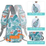 ZOMAKE Sling Bag,Small Crossbody Sling Backpack,Water Resistant Shoulder Daypack for Travel,Anti Thief Chest Bag for Hiking(Flamingo Blue)