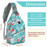 ZOMAKE Sling Bag,Small Crossbody Sling Backpack,Water Resistant Shoulder Daypack for Travel,Anti Thief Chest Bag for Hiking(Flamingo Blue)