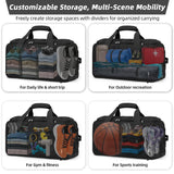 ZOMFELT Tactical Gym Bags for Men, 22x14x9 Carry On Luggage Duffle Bag for Travel, 3 - in - 1 Sports Basketball Soccer Bag with Removable Dividers & Shoe Compartment, Weekender Overnight Travel bag, Black