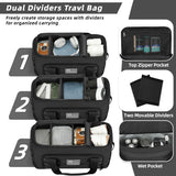 ZOMFELT Tactical Gym Bags for Men, Travel Duffle Bag with Removable Dividers & Innovative Shoe Compartment, 3 - in - 1 Waterproof MOLLE Gym Duffel Backpack, Airplane Carry - On Approved, Black