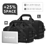 ZOMFELT Tactical Gym Bags for Men, Travel Duffle Bag with Removable Dividers & Innovative Shoe Compartment, 3 - in - 1 Waterproof MOLLE Gym Duffel Backpack, Airplane Carry - On Approved, Black