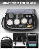 ZOMFELT Toiletry Bag for Men, Dual Layers Canvas Travel Toiletries Bag, Water - Resistant Travel Organizer with Elastic, Large Capacity Dopp Kit, Hanging Shaving Hygiene Bag, Black