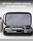 ZOMFELT Toiletry Bag for Men, Dual Layers Canvas Travel Toiletries Bag, Water - Resistant Travel Organizer with Elastic, Large Capacity Dopp Kit, Hanging Shaving Hygiene Bag, Black