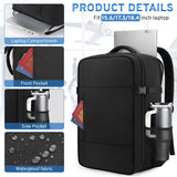 ZOMFELT Travel Backpack for Women Men, 45L Carry On Backpack Luggage 22x14x9 Airline Approved, TSA 15.6inch Laptop Backpack Personal Item Travel Bag, Water Resistant Mochila For Business Work, Black