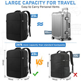 ZOMFELT Travel Backpack for Women Men, 45L Carry On Backpack Luggage 22x14x9 Airline Approved, TSA 15.6inch Laptop Backpack Personal Item Travel Bag, Water Resistant Mochila For Business Work, Black