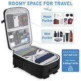 ZOMFELT Travel Backpack for Women Men, 45L Carry On Backpack Luggage 22x14x9 Airline Approved, TSA 15.6inch Laptop Backpack Personal Item Travel Bag, Water Resistant Mochila For Business Work, Black