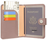 ZOPPEN Passport Holder Women, Passport Cover Travel Wallet Rfid Blocking Passport Wallet Cover Case Travel Essentials Document Organizer, Dusty Pink
