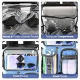 ZORFIN 17 Inch Clear Backpack, Large Transparent Bookbag with Reinforced Straps for School College Work