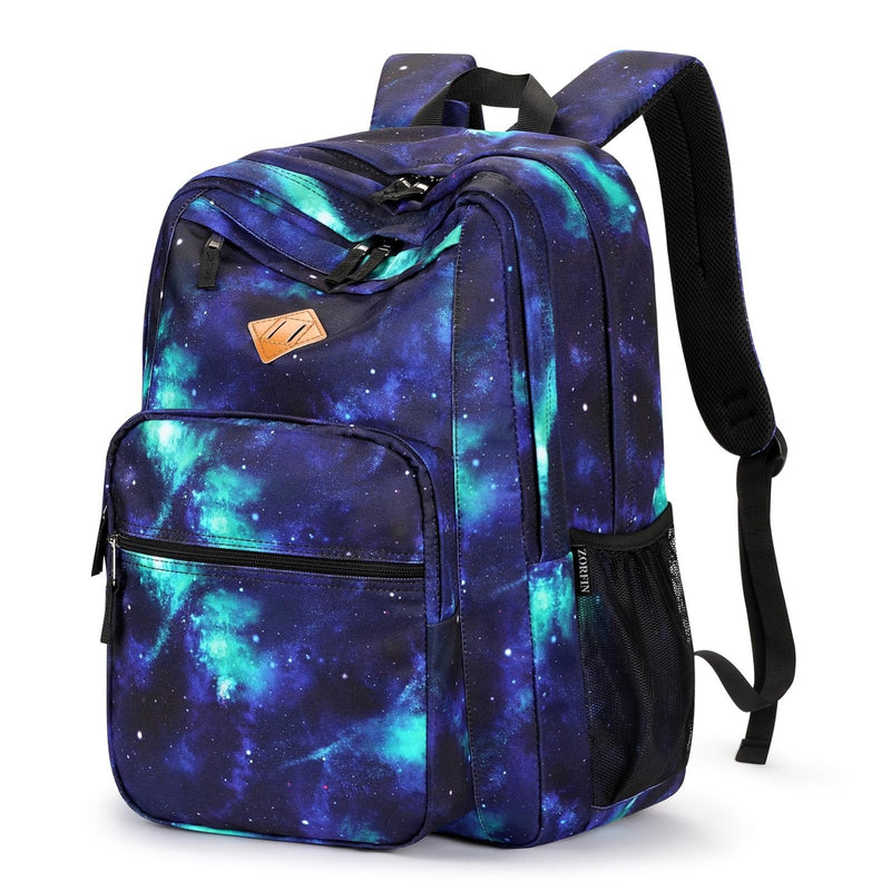 ZORFIN 26L Backpack for College, and Travel: Water Resistant Bookbag - Cyberspace Galaxy