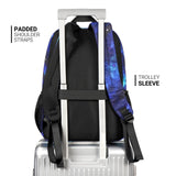 ZORFIN 26L Backpack for College, and Travel: Water Resistant Bookbag - Cyberspace Galaxy