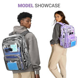 ZORFIN Large 31L Clear Backpack - Heavy - Duty Transparent Bag with Reinforced Straps for School and Work