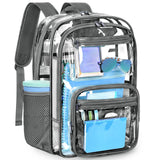 ZORFIN Large 31L Clear Backpack - Heavy-Duty Transparent Bag with Reinforced Straps for School and Work