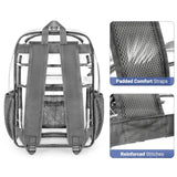 ZORFIN Large 31L Clear Backpack - Heavy - Duty Transparent Bag with Reinforced Straps for School and Work