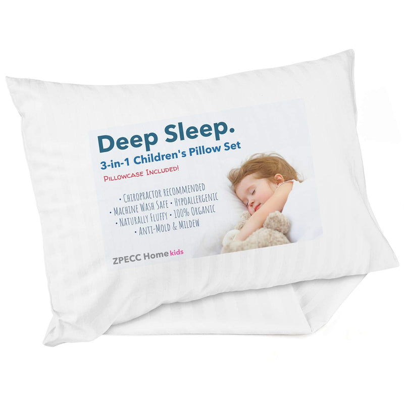 ZPECC Toddler Pillow with Pillowcase - 13x18 Organic Cotton Hypoallergenic Kids Pillow, Baby Essentials for Travel Crib Daycare | Backpacks4Less