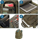 ZSearARMY Large Tactical Backpack for Men Military Backpack with DIY System for Travel, Work,Camping,Hunting,Hiking,Sports (GREEN)