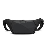 ZSKunity New Men's Hard Shell Chest Bag, Stylish Trendy Sports Waist Bag, Large Capacity Business Commute Single Shoulder Crossbody Bag (Black)
