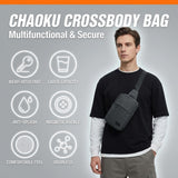 ZSKunity New Men's Hard Shell Chest Bag, Stylish Trendy Sports Waist Bag, Large Capacity Business Commute Single Shoulder Crossbody Bag (Brown)