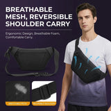 ZSKunity New Men's Hard Shell Chest Bag, Stylish Trendy Sports Waist Bag, Large Capacity Business Commute Single Shoulder Crossbody Bag (Brown)