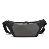 ZSKunity New Men's Hard Shell Chest Bag, Stylish Trendy Sports Waist Bag, Large Capacity Business Commute Single Shoulder Crossbody Bag (Grey)