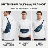 ZSKunity New Men's Large Capacity Waist Bag, Sports Running Portable Chest Bag, Unisex Phone Crossbody Shoulder Bag (Green)