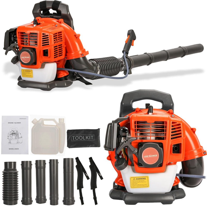 ZTGD Backpack Gas Powered Leaf Blower, 52CC 550CFM 3HP 2 Stroke Grass Lawn Blower Air Cooling Gasoline Backpack Grass Blower with Air - Cooled, Snow Blower for Outdoor (550CFM 52CC)