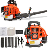 ZTGD Backpack Gas Powered Leaf Blower, 52CC 550CFM 3HP 2 Stroke Grass Lawn Blower Air Cooling Gasoline Backpack Grass Blower with Air-Cooled, Snow Blower for Outdoor (550CFM 52CC)