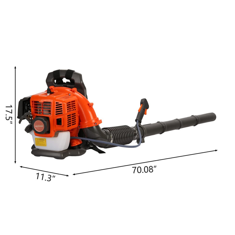 ZTGD Backpack Gas Powered Leaf Blower, 52CC 550CFM 3HP 2 Stroke Grass Lawn Blower Air Cooling Gasoline Backpack Grass Blower with Air - Cooled, Snow Blower for Outdoor (550CFM 52CC)