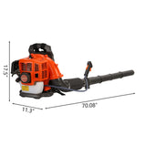 ZTGD Backpack Gas Powered Leaf Blower, 52CC 550CFM 3HP 2 Stroke Grass Lawn Blower Air Cooling Gasoline Backpack Grass Blower with Air - Cooled, Snow Blower for Outdoor (550CFM 52CC)