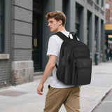 ZUBOND Unisex Black Backpack for School, Lightweight Boys Girls Backpack Fits 15.6 Inch Notebook, Water Bottle Pocket - Ideal for Teens, College Students, Adults