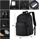 ZUBOND Unisex Black Backpack for School, Lightweight Boys Girls Backpack Fits 15.6 Inch Notebook, Water Bottle Pocket - Ideal for Teens, College Students, Adults