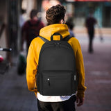 ZUBOND Unisex Black Backpack for School & Travel - Lightweight Laptop Backpack Fits 15.6 Inch Notebook, Water Bottle Pocket - Ideal for Teens, College Students, Adults