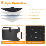 ZYB Waterproof Laptop Bag 15 15.6 16 Inch,Laptop Case 15.6 - 16 Inch Sleeve with Shoulder Strap,Notebook Case for 15.6 16 Inch Laptop Lenovo MacBook Pro 16 15 HP Acer ASUS DELL etc 15.6 16in Bag - Black