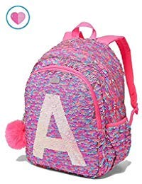Justice School Backpack Flip Sequin Fearless Shaky Initial (Letter M) - backpacks4less.com