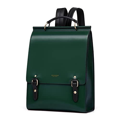 Green leather online backpack purse