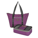 Biaggi CARRY CUBE TOTE - Versatile Travel Tote with Detachable Zipcube and Trolley Sleeve - Your Ultimate Travel Companion (Purple)