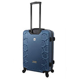 Mia Toro Italy Molded Art Hive Hard Side Spinner Luggage 3 Piece Set, Blue, One Size