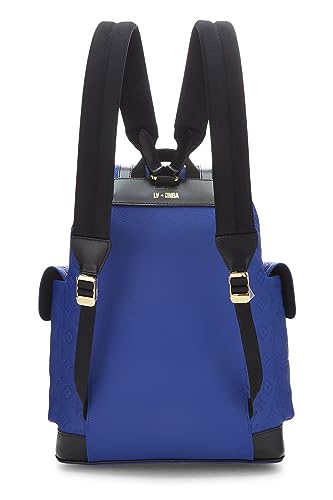 louis vuitton blue and black diamond backpack Louis Vuitton, Pre-Loved Blue Taurillon NBA Christopher Backpack MM, Blue