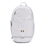 Under Armour Hustle 5.0 Team Backpack, (100) White / / Metallic Gold, One Size Fits All