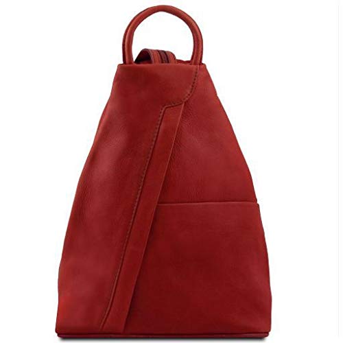 Tuscany Leather Shanghai Leather backpack Red - backpacks4less.com