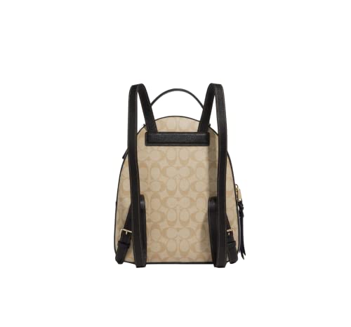coach backpack beige Coach Women's Jordyn Backpack (Blocked Signature Canvas - Light Khaki