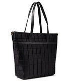 Anne Klein Quilted Nylon Tote, Black/Black/Black-Cognac-White