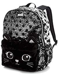 Justice Girls Weekender Duffel Handbag Black Iridescent Sparkle