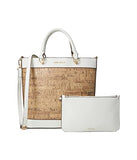 Anne Klein Mini Tote with Pouch, Anne White/Cork