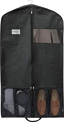 Simple Houseware 43-Inch Heavy Duty Garment Bag w/Pocket for Dresses, Coats - backpacks4less.com
