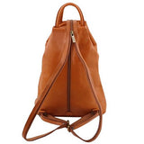 Tuscany Leather Shanghai Leather backpack Cognac - backpacks4less.com